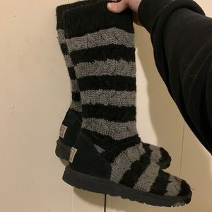 UGG Striped Cable Knit Boots